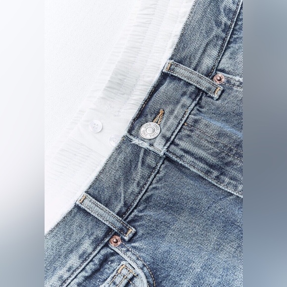 NWT. Zara Blue Low-Rise TRF Denim Maxi Skirt with Boxer Detail. Size S. - Picture 9 of 13